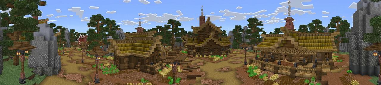 Panorama of the Minecraft Bedrock Marketplace product Cute Farmland created by BLOCKLAB Studios.