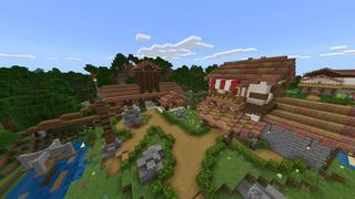 Screenshot of the Minecraft Bedrock Marketplace product Cute Medieval Town created by BLOCKLAB Studios.