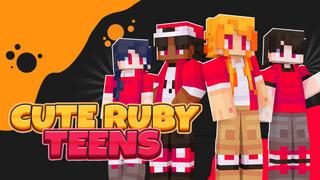 Thumbnail of the Minecraft Bedrock Marketplace product Cute Ruby Teens created by BLOCKLAB Studios.