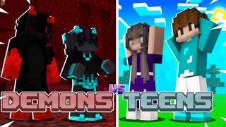Thumbnail of the Minecraft Bedrock Marketplace product Demons vs Teens created by BLOCKLAB Studios.