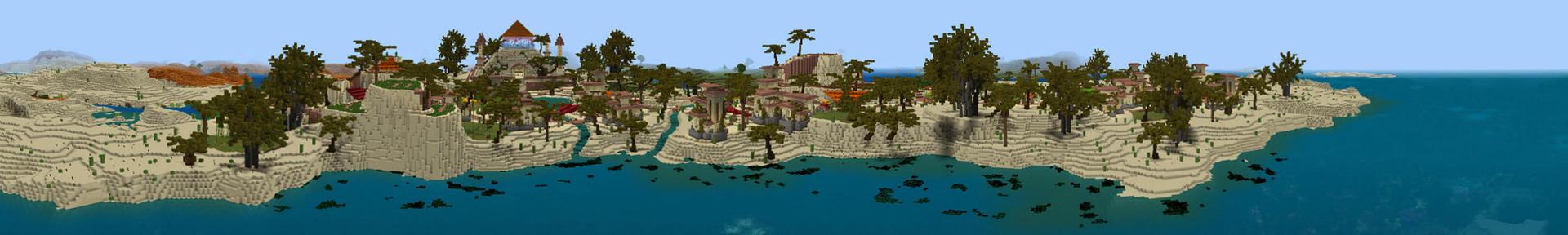 Panorama of the Minecraft Bedrock Marketplace product Desert Survival created by BLOCKLAB Studios.