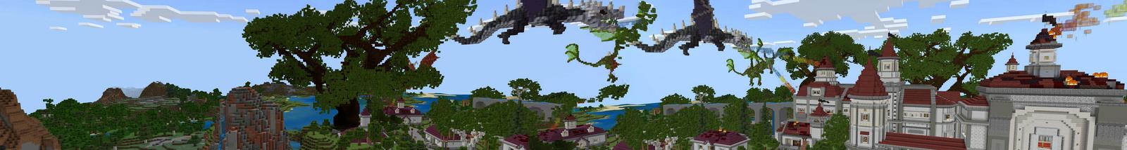 Panorama of the Minecraft Bedrock Marketplace product Dragon Defense created by BLOCKLAB Studios.
