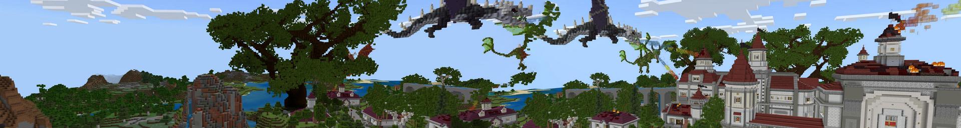 Panorama of the Minecraft Bedrock Marketplace product Dragon Defense created by BLOCKLAB Studios.