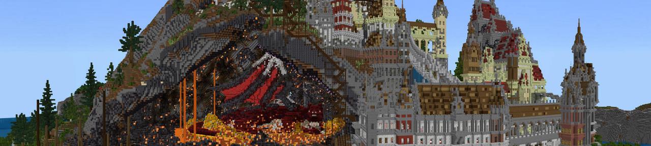 Panorama of the Minecraft Bedrock Marketplace product Dragon's Keep created by BLOCKLAB Studios.