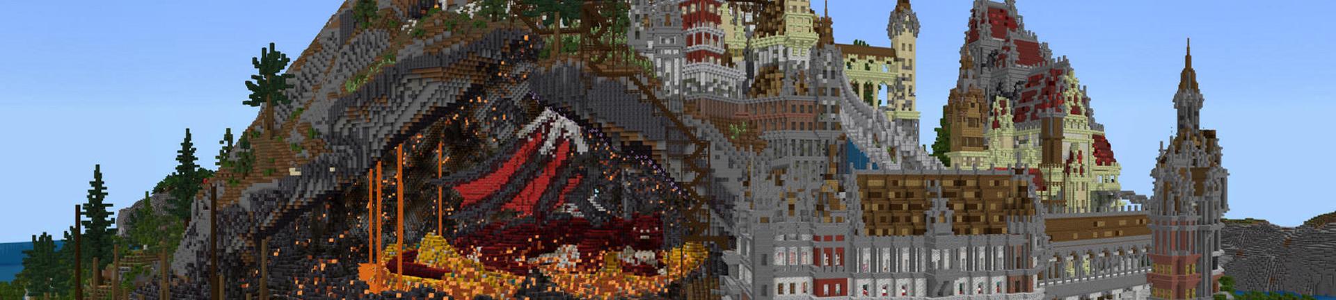 Panorama of the Minecraft Bedrock Marketplace product Dragon's Keep created by BLOCKLAB Studios.