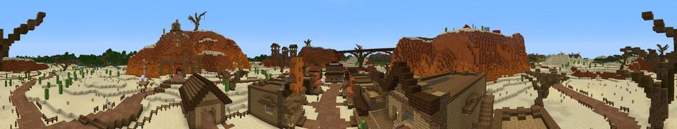 Panorama of the Minecraft Bedrock Marketplace product Dynamite Valley created by BLOCKLAB Studios.