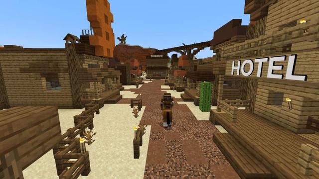 Screenshot of the Minecraft Bedrock Marketplace product Dynamite Valley created by BLOCKLAB Studios.