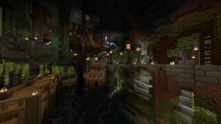 Screenshot of the Minecraft Bedrock Marketplace product Epic Cave Village created by BLOCKLAB Studios.