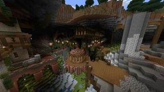 Screenshot of the Minecraft Bedrock Marketplace product Epic Cave Village created by BLOCKLAB Studios.
