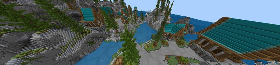 Panorama of the Minecraft Bedrock Marketplace product Fantasy Island created by BLOCKLAB Studios.