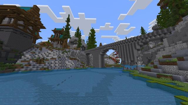 Screenshot of the Minecraft Bedrock Marketplace product Fantasy Island created by BLOCKLAB Studios.