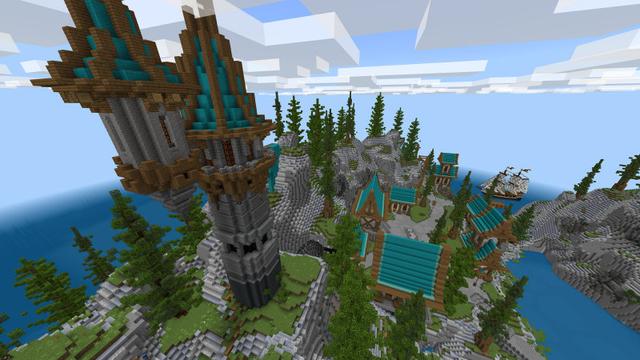Screenshot of the Minecraft Bedrock Marketplace product Fantasy Island created by BLOCKLAB Studios.