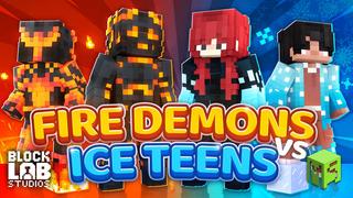 Thumbnail of the Minecraft Bedrock Marketplace product Fire Demons vs Ice Teens created by BLOCKLAB Studios.