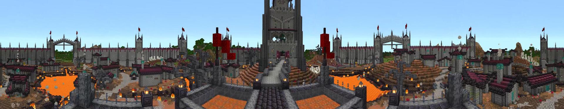 Panorama of the Minecraft Bedrock Marketplace product Fissure Citadel created by BLOCKLAB Studios.
