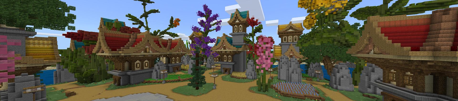 Panorama of the Minecraft Bedrock Marketplace product Flower Island created by BLOCKLAB Studios.
