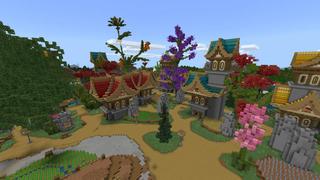Screenshot of the Minecraft Bedrock Marketplace product Flower Island created by BLOCKLAB Studios.