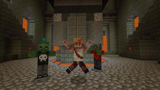 Screenshot of the Minecraft Bedrock Marketplace product Friendly Zombies created by BLOCKLAB Studios.