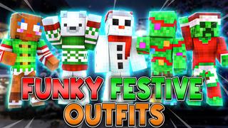 Thumbnail of the Minecraft Bedrock Marketplace product Funky Festive Outfits created by BLOCKLAB Studios.