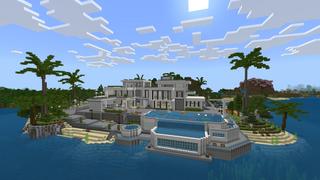 Screenshot of the Minecraft Bedrock Marketplace product Funny Modern Mansion created by BLOCKLAB Studios.