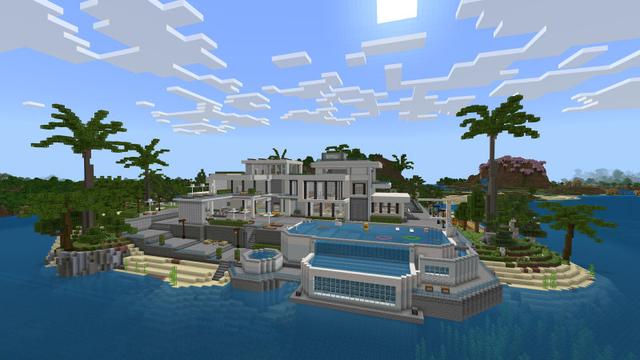 Screenshot of the Minecraft Bedrock Marketplace product Funny Modern Mansion created by BLOCKLAB Studios.