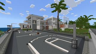 Screenshot of the Minecraft Bedrock Marketplace product Funny Modern Mansion created by BLOCKLAB Studios.