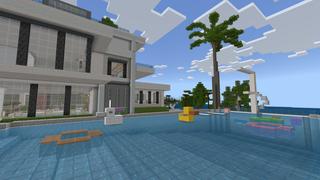 Screenshot of the Minecraft Bedrock Marketplace product Funny Modern Mansion created by BLOCKLAB Studios.