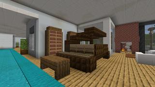 Screenshot of the Minecraft Bedrock Marketplace product Funny Modern Mansion created by BLOCKLAB Studios.