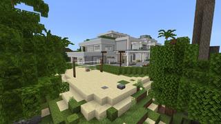 Screenshot of the Minecraft Bedrock Marketplace product Funny Modern Mansion created by BLOCKLAB Studios.