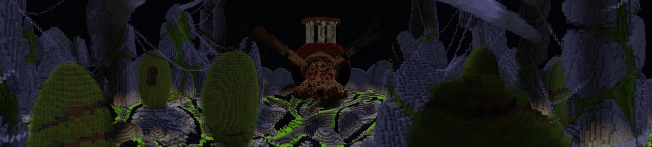 Panorama of the Minecraft Bedrock Marketplace product Giant Spider Survival created by BLOCKLAB Studios.