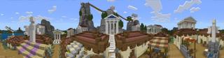 Panorama of the Minecraft Bedrock Marketplace product Greek Island created by BLOCKLAB Studios.