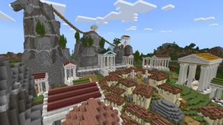 Screenshot of the Minecraft Bedrock Marketplace product Greek Island created by BLOCKLAB Studios.