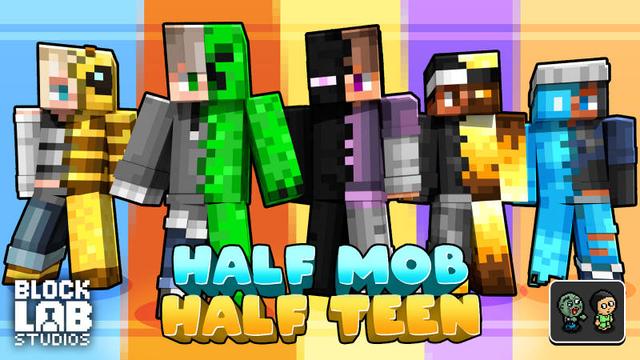 Thumbnail of the Minecraft Bedrock Marketplace product Half Mob Half Teen created by BLOCKLAB Studios.