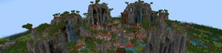 Panorama of the Minecraft Bedrock Marketplace product Hidden Falls created by BLOCKLAB Studios.