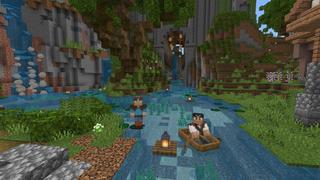 Screenshot of the Minecraft Bedrock Marketplace product Hidden Falls created by BLOCKLAB Studios.