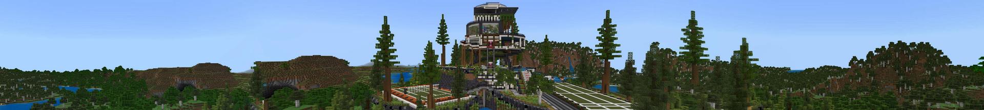 Panorama of the Minecraft Bedrock Marketplace product Hill Mansion created by BLOCKLAB Studios.