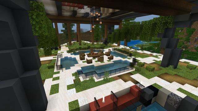 Screenshot of the Minecraft Bedrock Marketplace product Hill Mansion created by BLOCKLAB Studios.