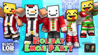Thumbnail of the Minecraft Bedrock Marketplace product Holiday Emoji Party created by BLOCKLAB Studios.