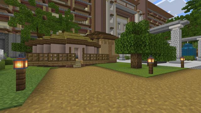 Screenshot of the Minecraft Bedrock Marketplace product Holiday Resort created by BLOCKLAB Studios.