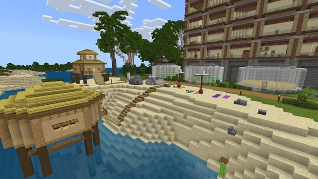 Screenshot of the Minecraft Bedrock Marketplace product Holiday Resort created by BLOCKLAB Studios.