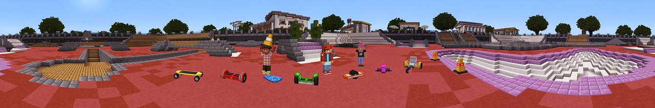 Panorama of the Minecraft Bedrock Marketplace product Hoverboards created by BLOCKLAB Studios.