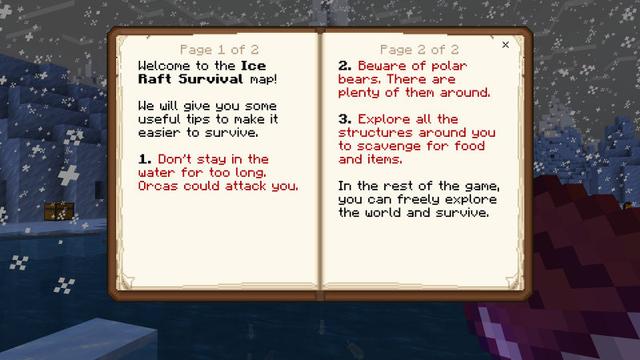 Screenshot of the Minecraft Bedrock Marketplace product Ice Raft Survival created by BLOCKLAB Studios.