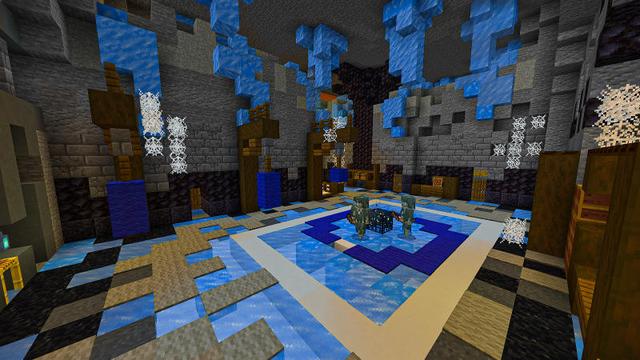 Screenshot of the Minecraft Bedrock Marketplace product Ice Secret Base created by BLOCKLAB Studios.