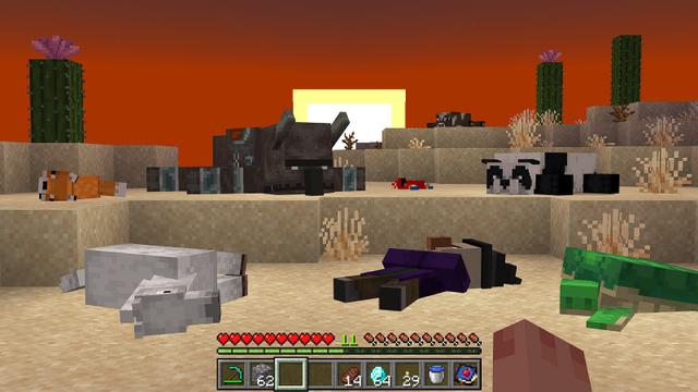 Screenshot of the Minecraft Bedrock Marketplace product Item Physics & More Add-On created by BLOCKLAB Studios.