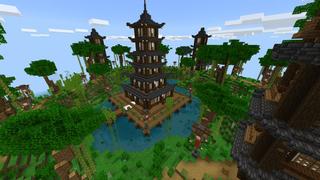 Screenshot of the Minecraft Bedrock Marketplace product Japanese Village of Paradise created by BLOCKLAB Studios.