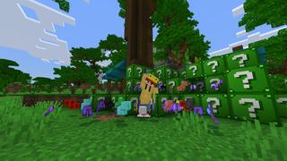Screenshot of the Minecraft Bedrock Marketplace product Jungle Lucky Blocks created by BLOCKLAB Studios.