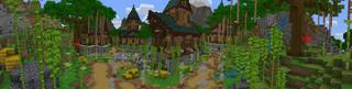 Panorama of the Minecraft Bedrock Marketplace product Jungle Town created by BLOCKLAB Studios.