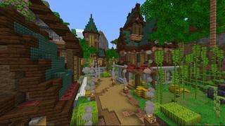 Screenshot of the Minecraft Bedrock Marketplace product Jungle Town created by BLOCKLAB Studios.