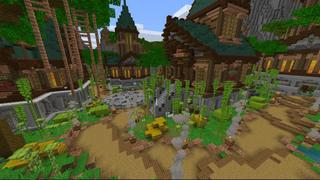 Screenshot of the Minecraft Bedrock Marketplace product Jungle Town created by BLOCKLAB Studios.