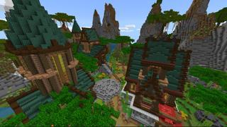 Screenshot of the Minecraft Bedrock Marketplace product Jungle Town created by BLOCKLAB Studios.