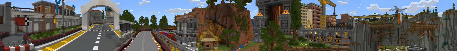 Panorama of the Minecraft Bedrock Marketplace product Kart Race created by BLOCKLAB Studios.